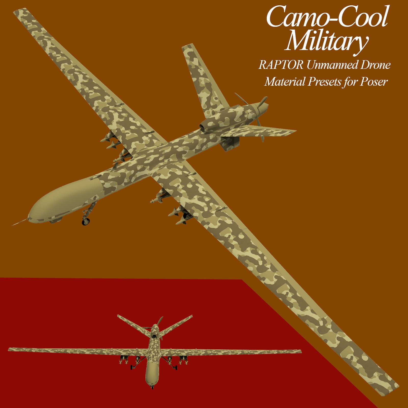 Camo-Cool MILITARY for Raptor Unmanned Drone in Poser by N/A