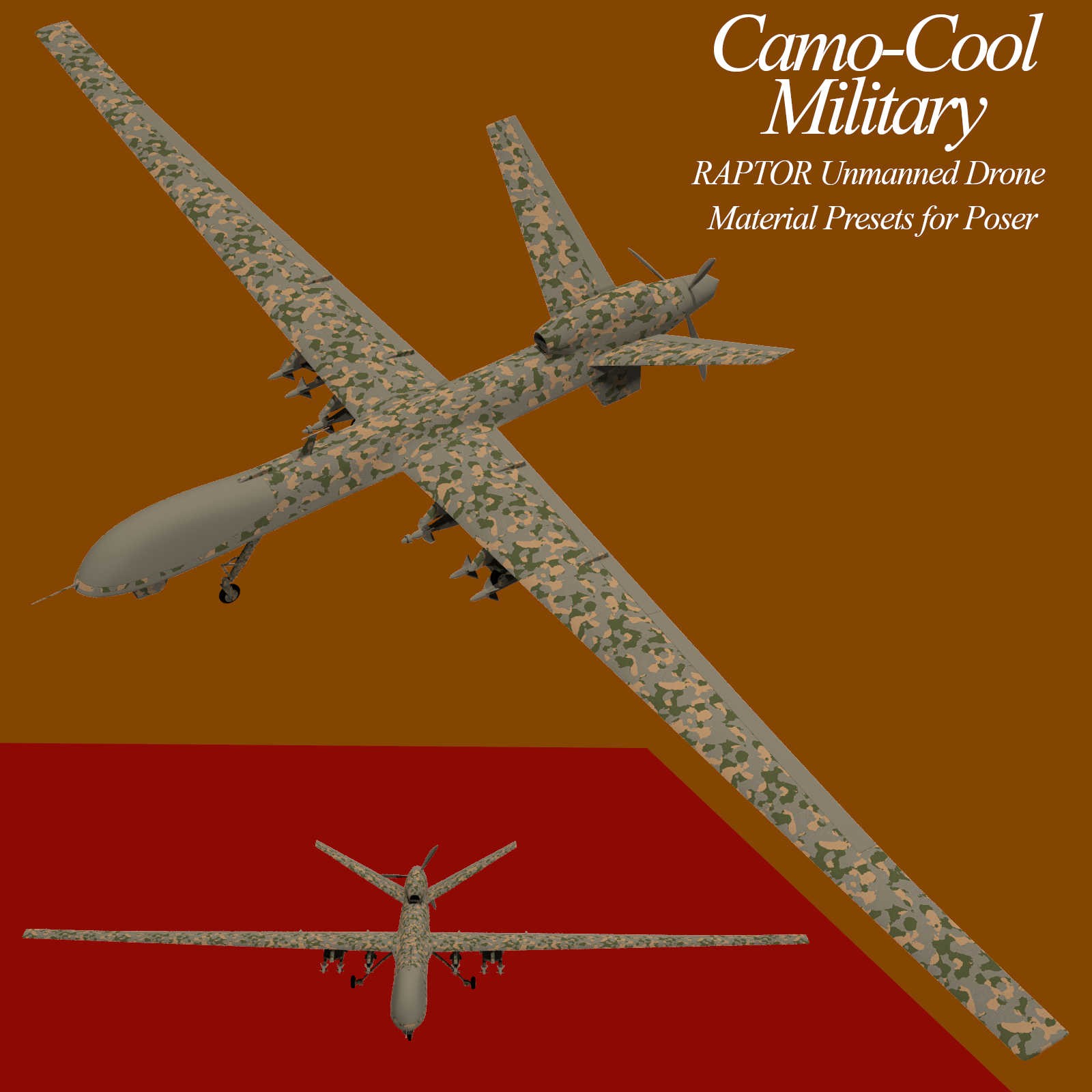 Camo-Cool MILITARY for Raptor Unmanned Drone in Poser by N/A