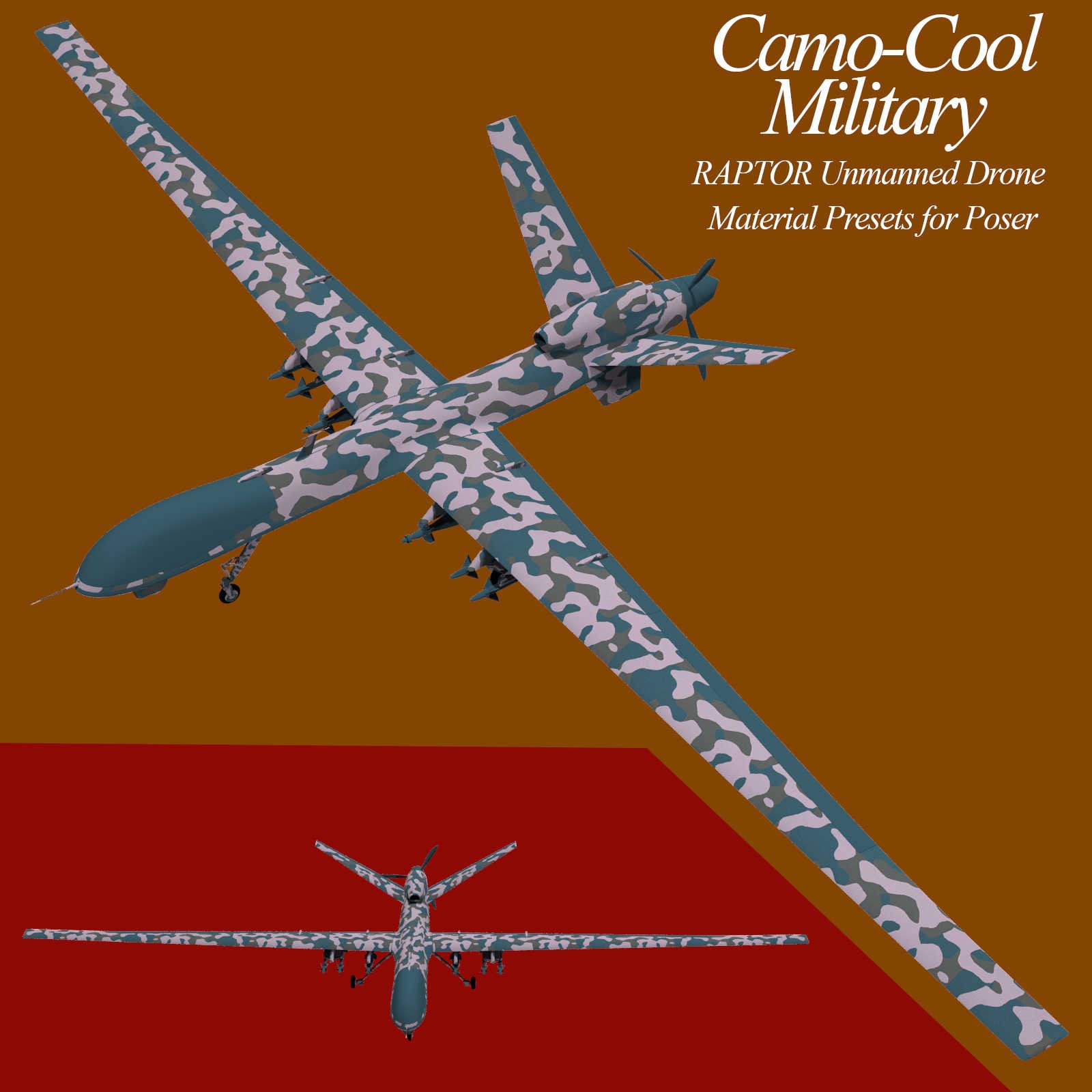 Camo-Cool MILITARY for Raptor Unmanned Drone in Poser by N/A