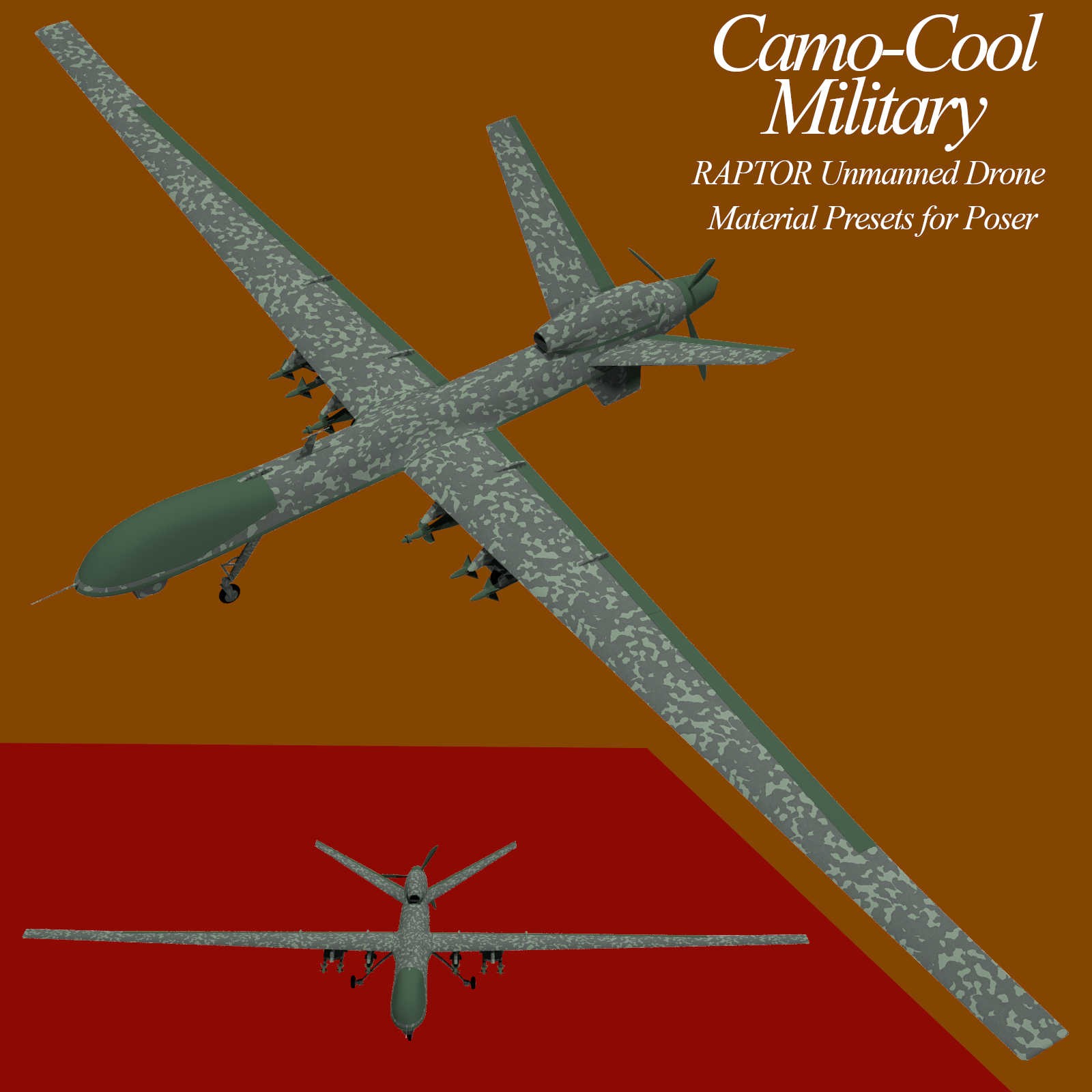 Camo-Cool MILITARY for Raptor Unmanned Drone in Poser by N/A