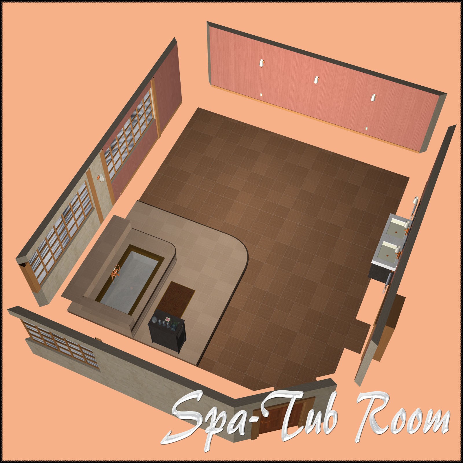 Spa-Tub Room Set by N/A