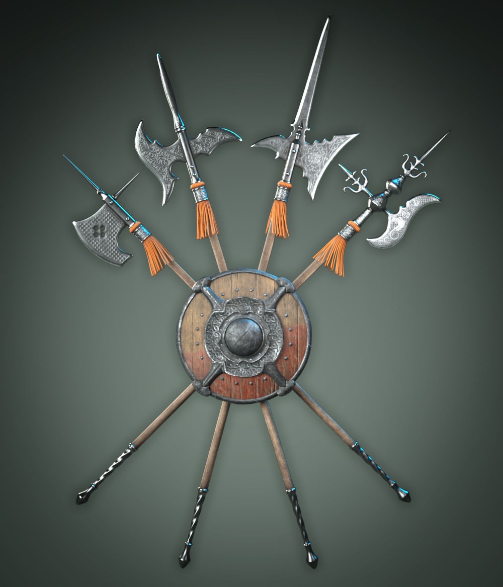 Pack of Halberds with poses for G8M, G8F and G9 by N/A