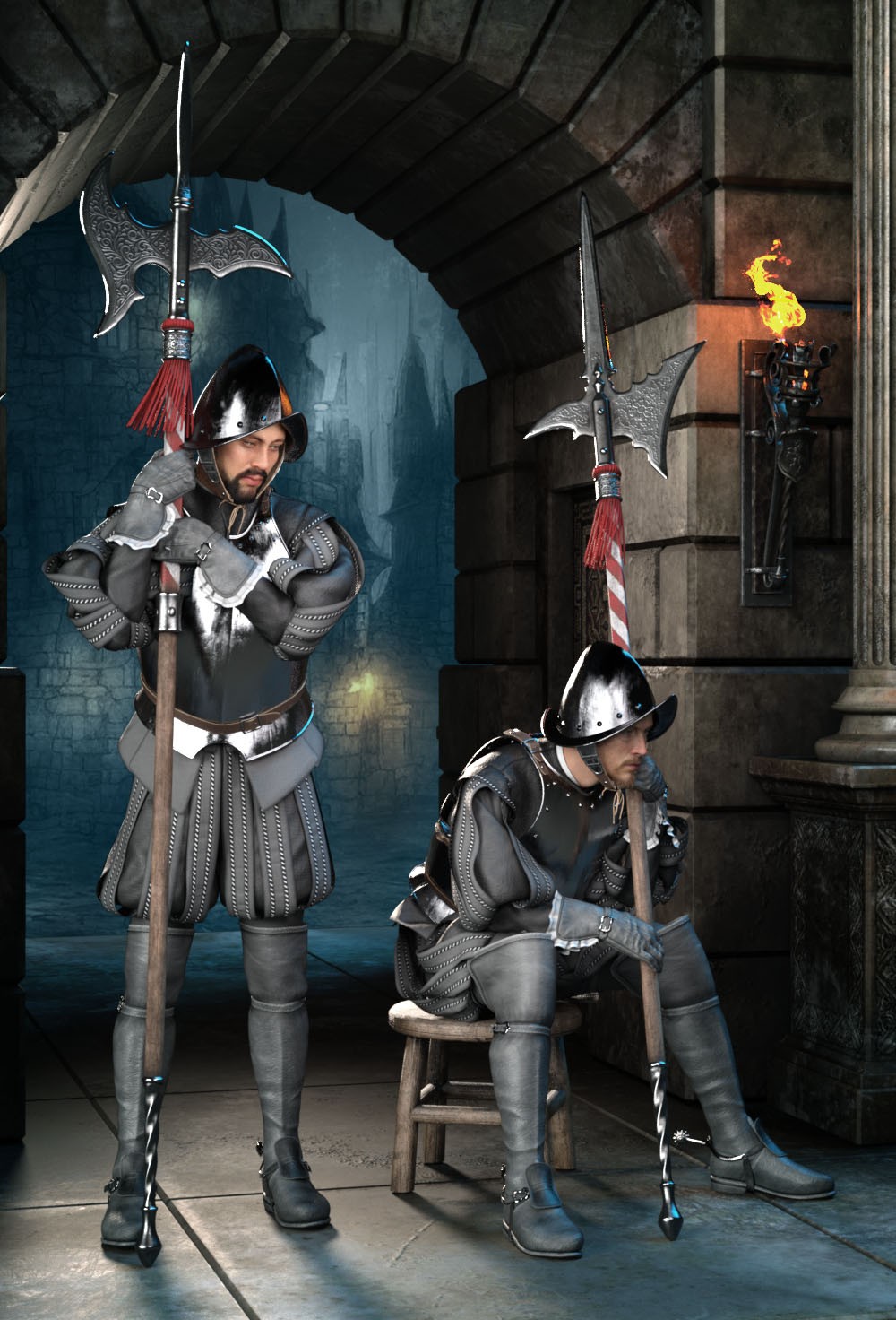 Pack of Halberds with poses for G8M, G8F and G9 by N/A
