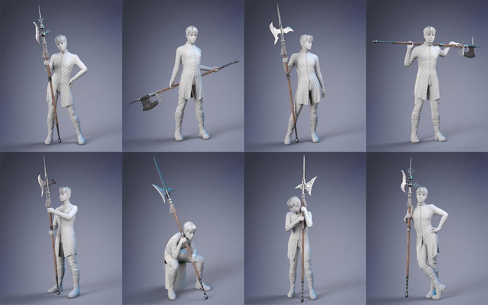 Pack of Halberds with poses for G8M, G8F and G9 by N/A