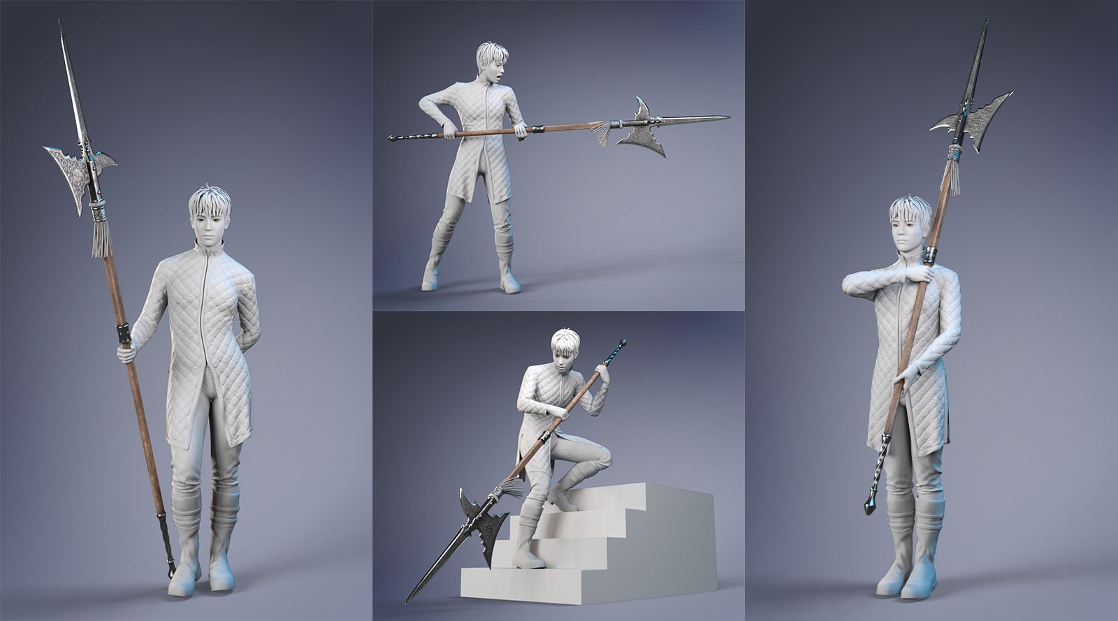 Pack of Halberds with poses for G8M, G8F and G9 by N/A
