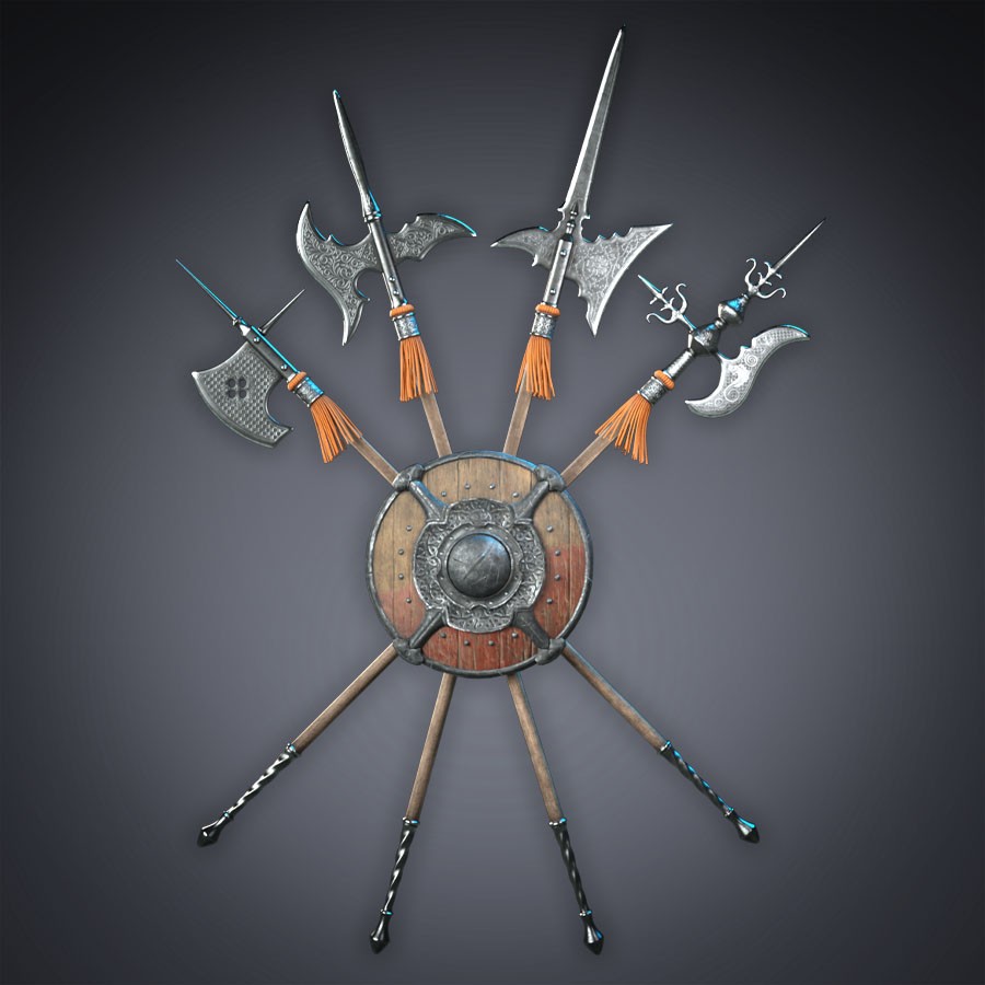 Pack of Halberds with poses for G8M, G8F and G9 by N/A