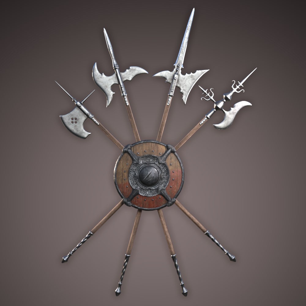 Pack of Halberds with poses for G8M, G8F and G9 by N/A
