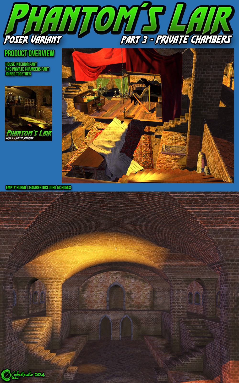 Phantoms Lair Part 3 - Private Chambers for Poser by N/A