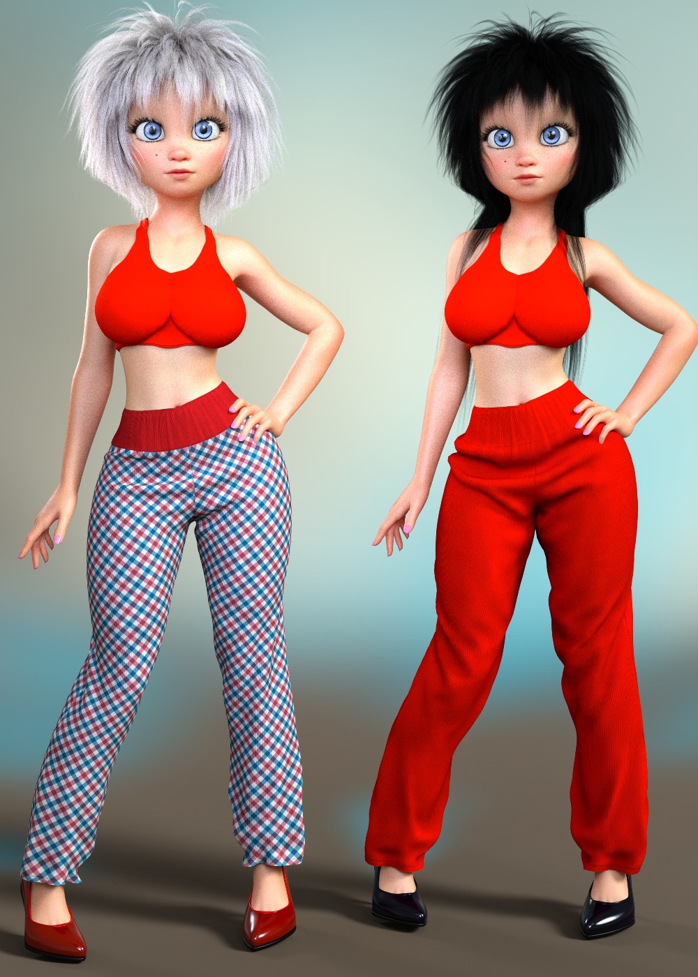 Fluffy Pants for Genesis 8 Female by N/A