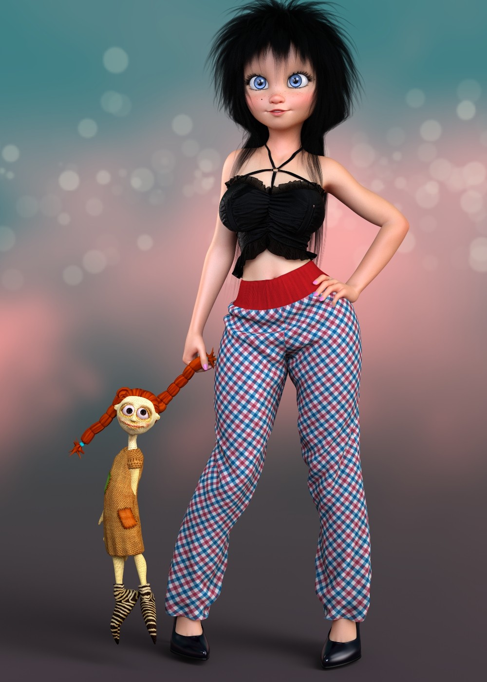 Fluffy Pants for Genesis 8 Female by N/A