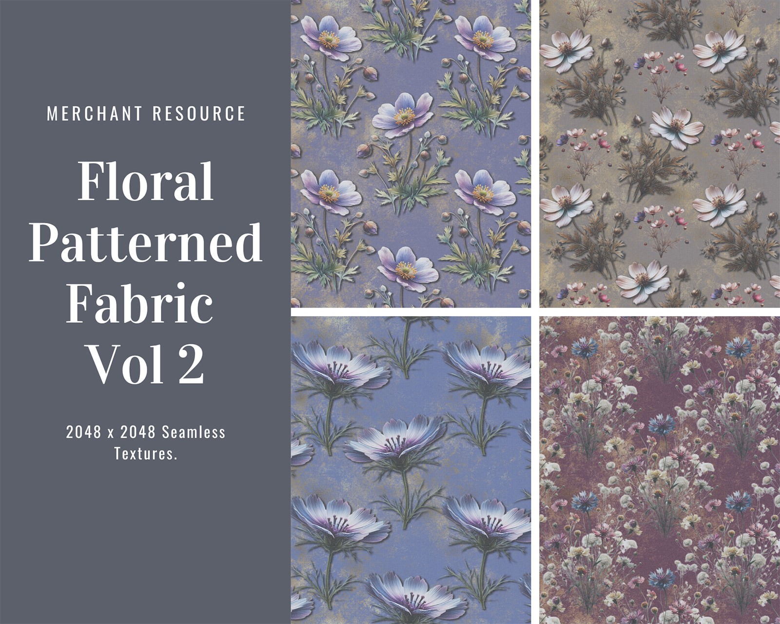 10 Floral Patterned Fabric Vol 2 - Merchant Resource by N/A
