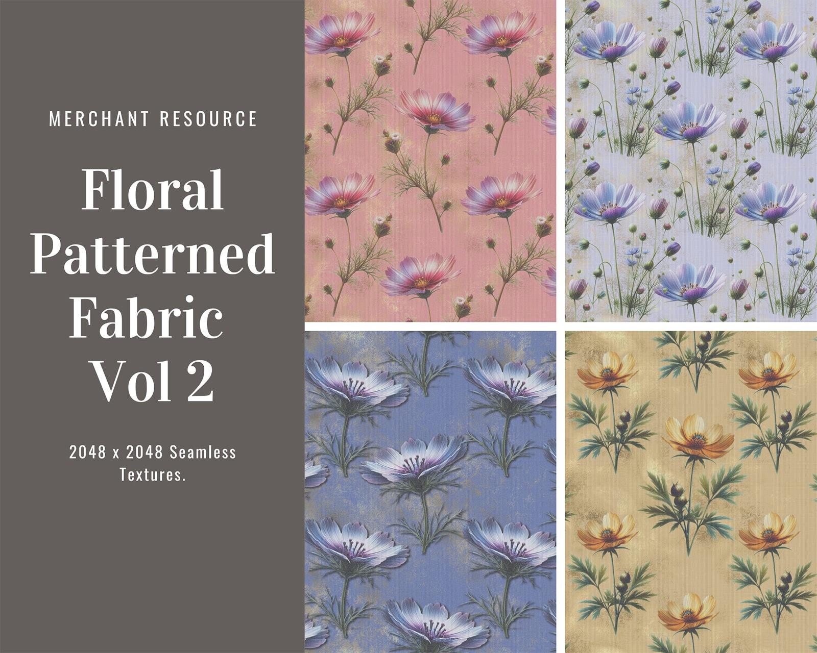 10 Floral Patterned Fabric Vol 2 - Merchant Resource by N/A