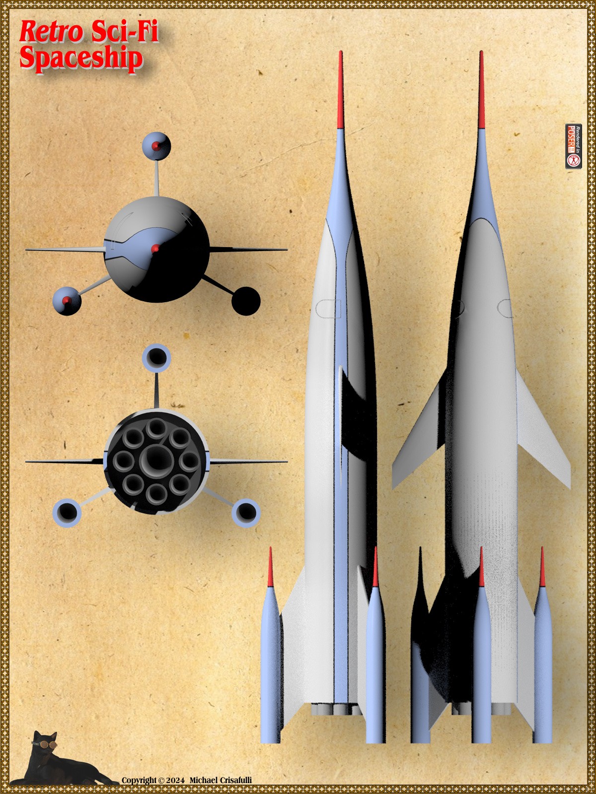 Retro Sci-Fi Spaceship by N/A