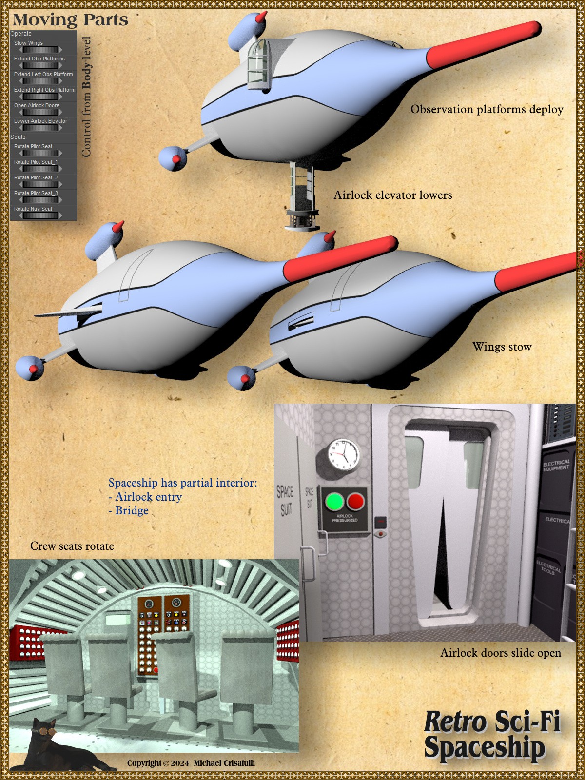 Retro Sci-Fi Spaceship by N/A