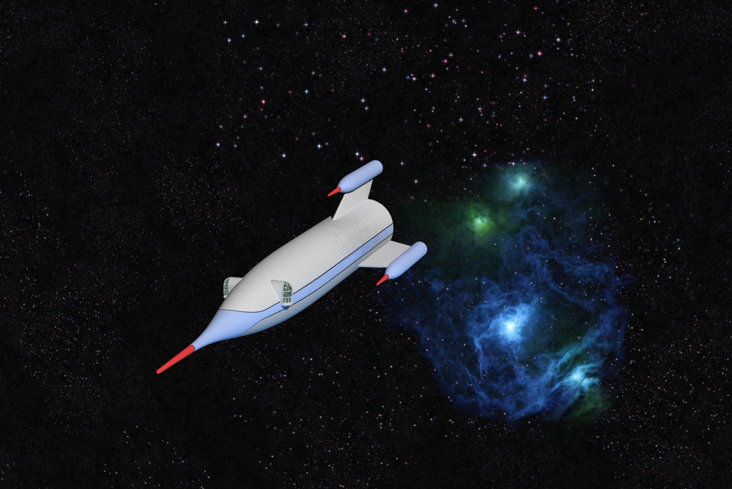 Retro Sci-Fi Spaceship by N/A
