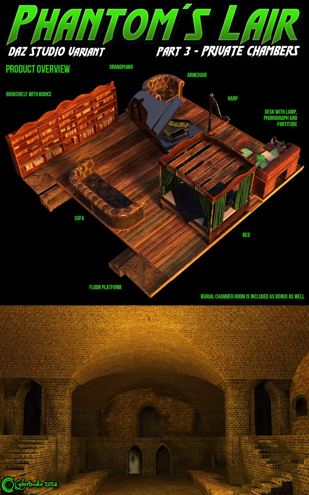 Phantoms Lair Part 3 - Private Chambers for Daz by N/A