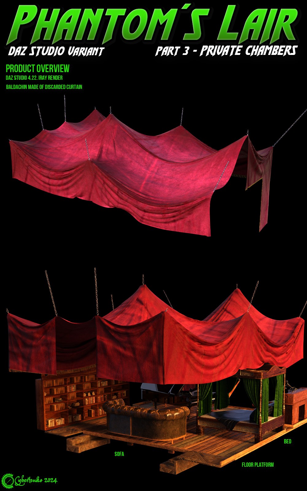 Phantoms Lair Part 3 - Private Chambers for Daz by N/A