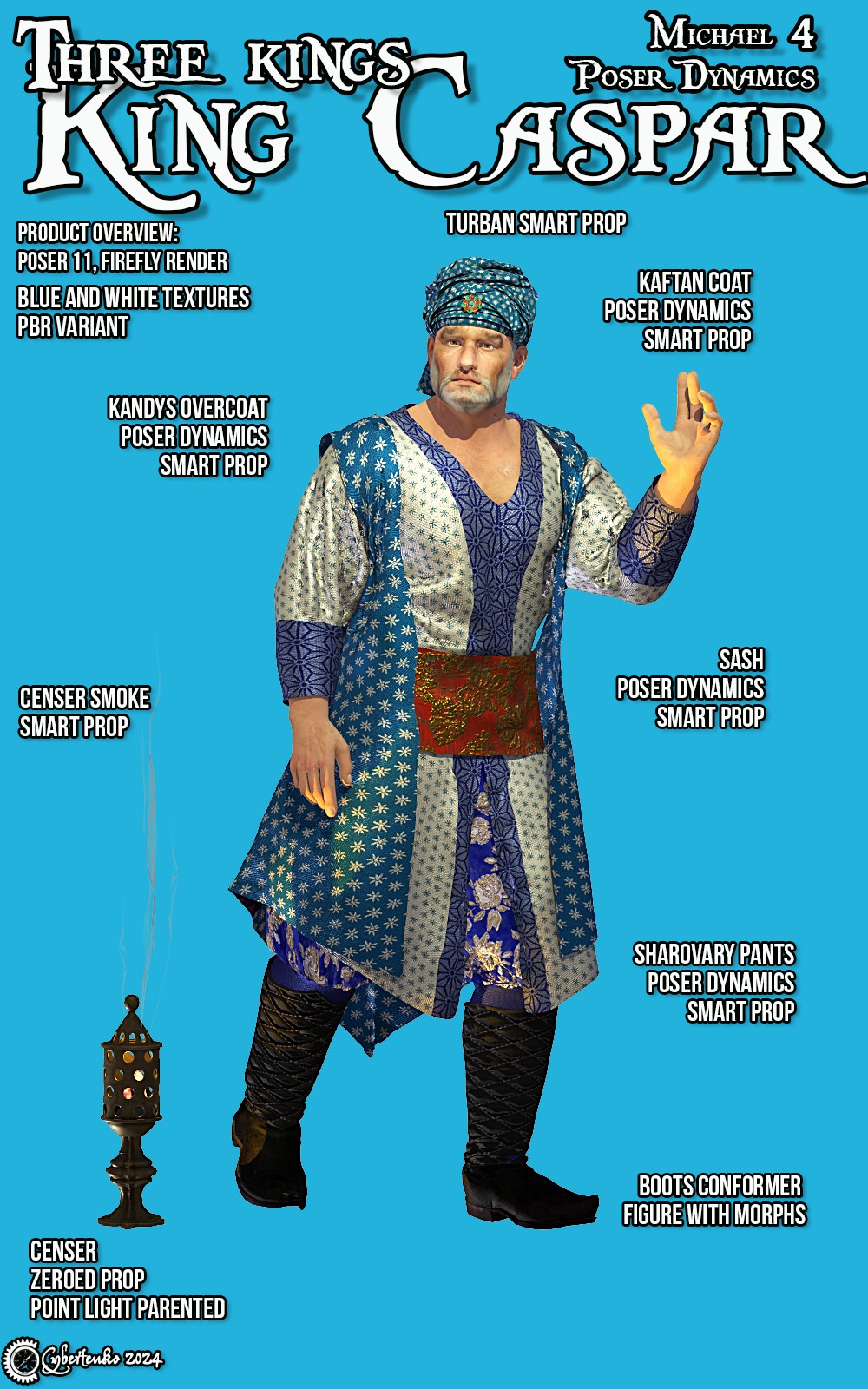 Three Kings - King Caspar for Poser and M4 by N/A