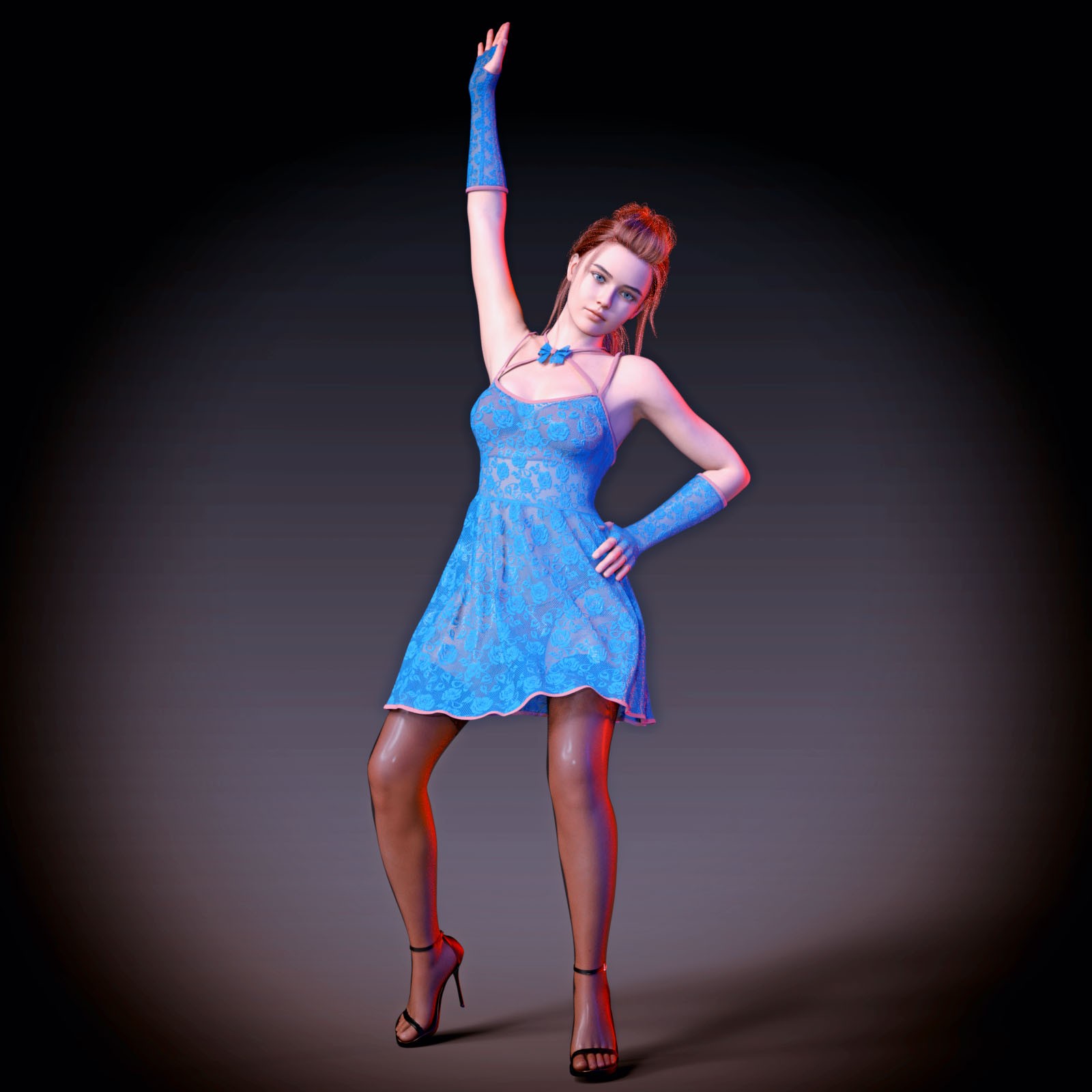dForce Halter backless dress for Genesis 8 Females and Genesis 9 by N/A