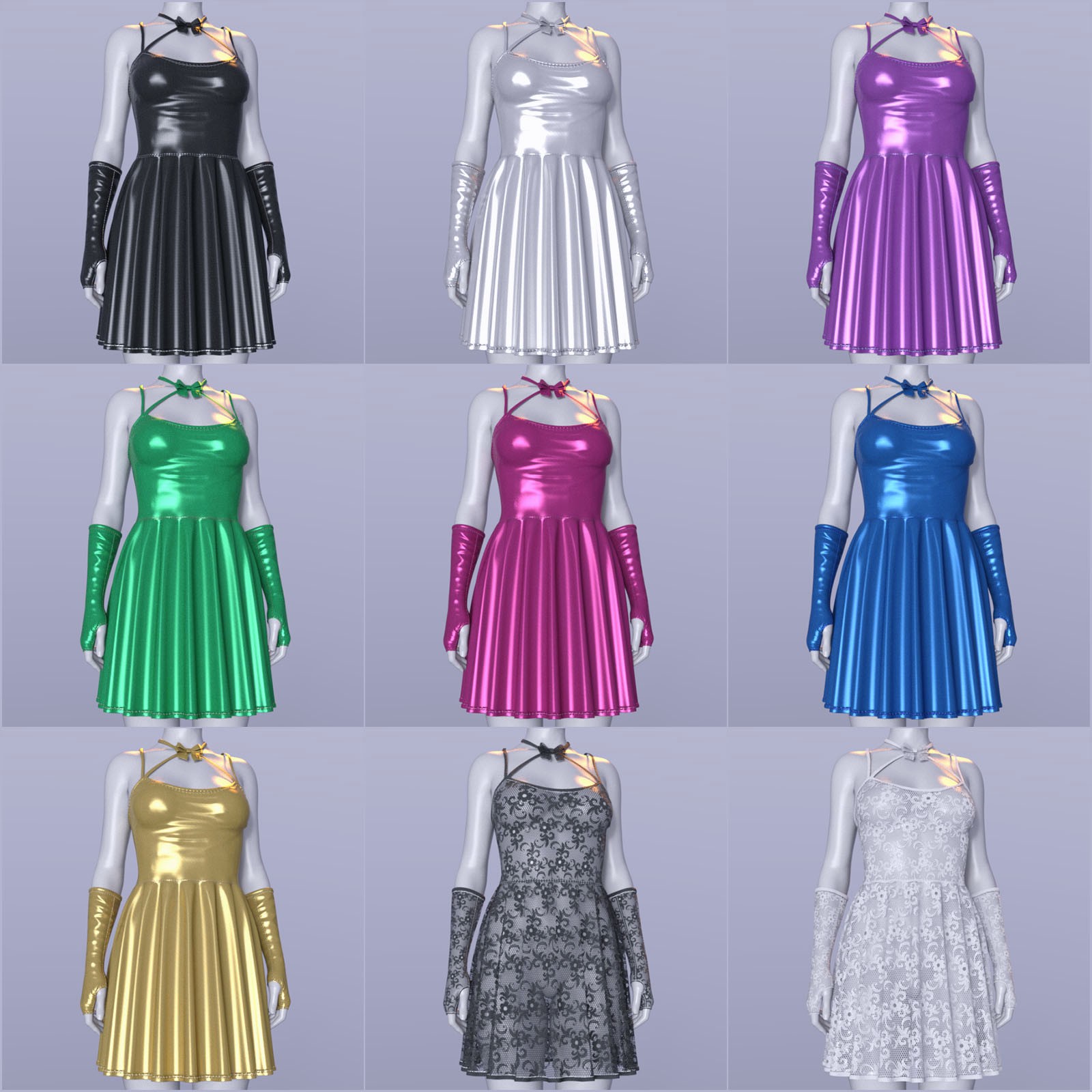 dForce Halter backless dress for Genesis 8 Females and Genesis 9 by N/A
