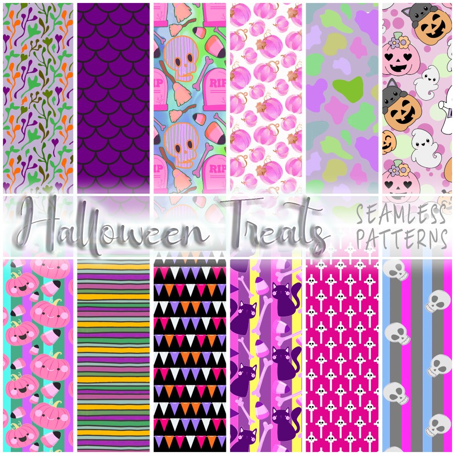 ALXN 2D Halloween Treats Seamless patterns by N/A