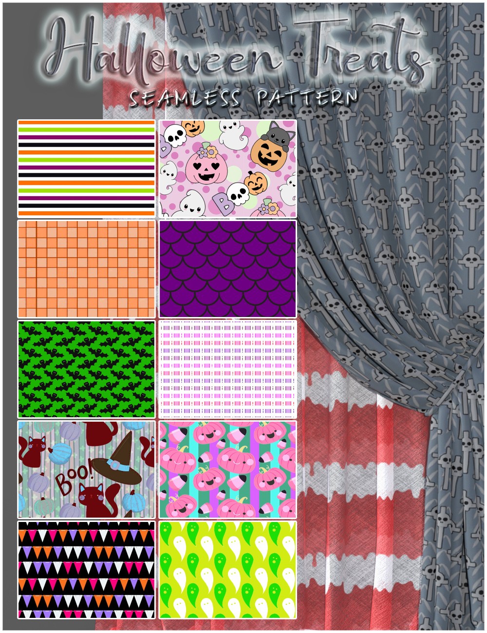 ALXN 2D Halloween Treats Seamless patterns by N/A