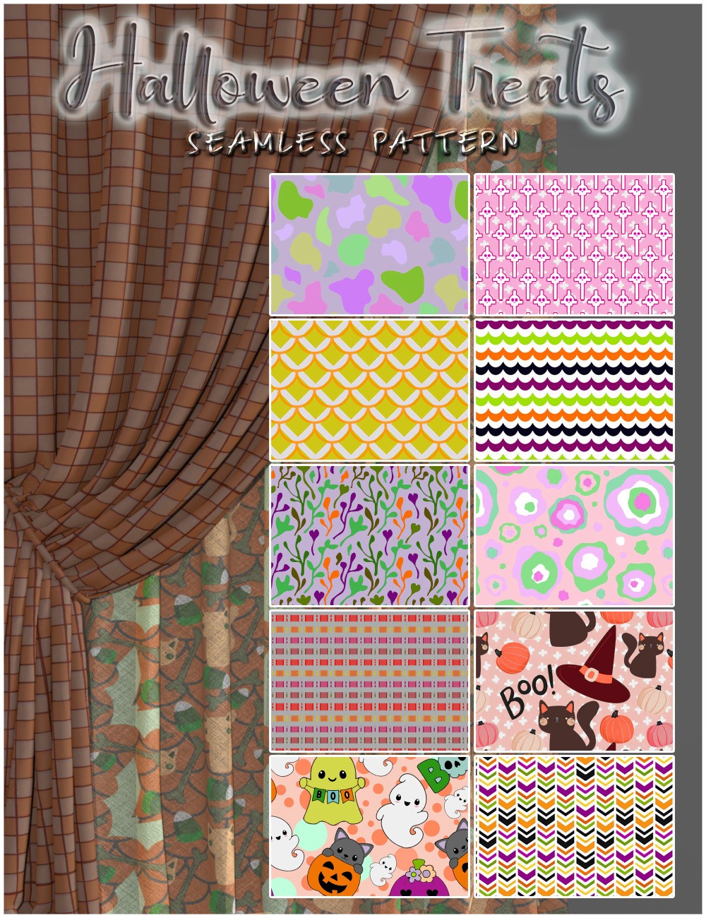 ALXN 2D Halloween Treats Seamless patterns by N/A