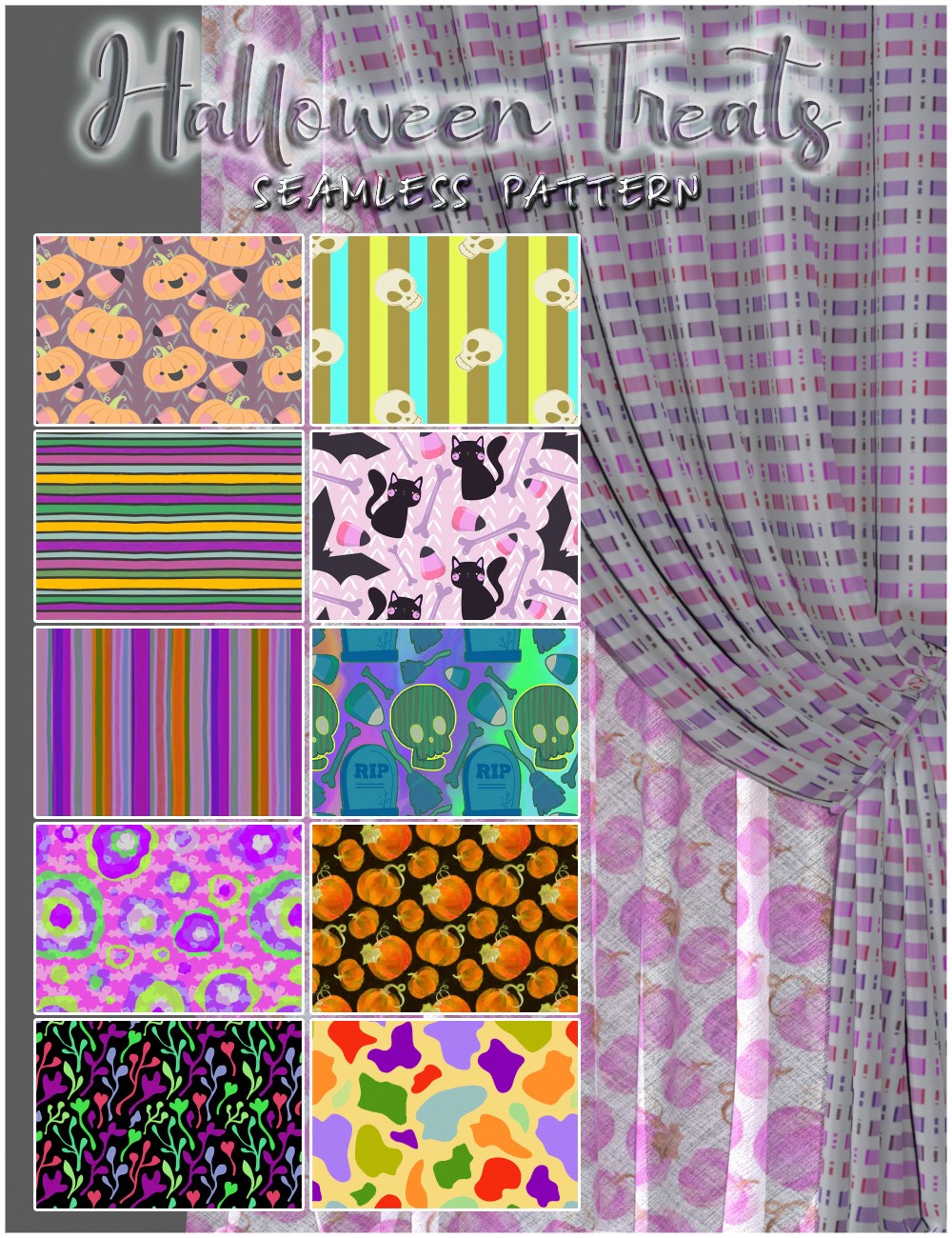 ALXN 2D Halloween Treats Seamless patterns by N/A