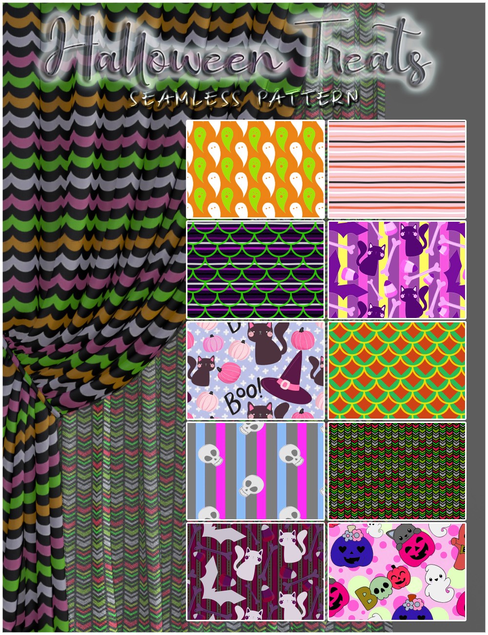ALXN 2D Halloween Treats Seamless patterns by N/A