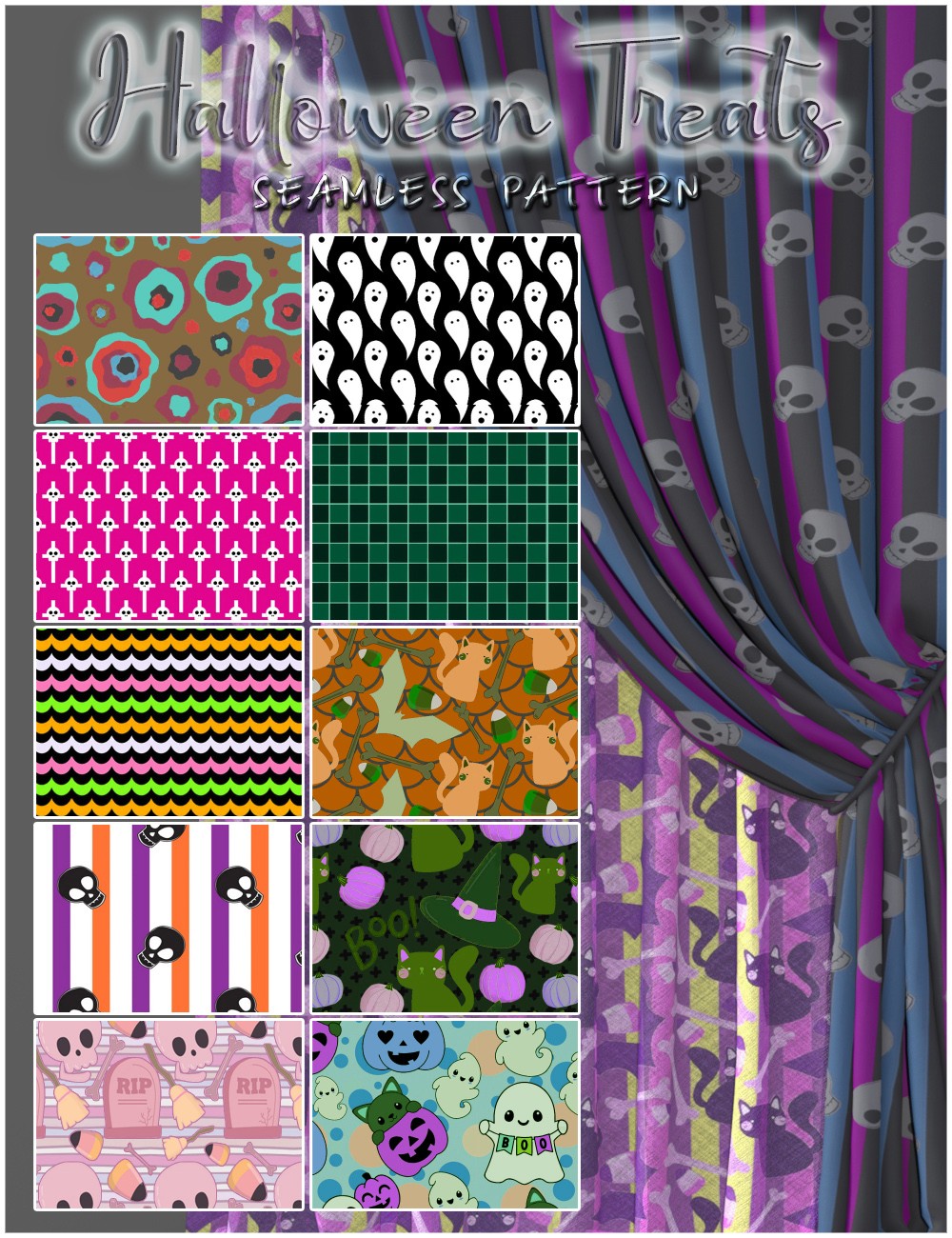 ALXN 2D Halloween Treats Seamless patterns by N/A