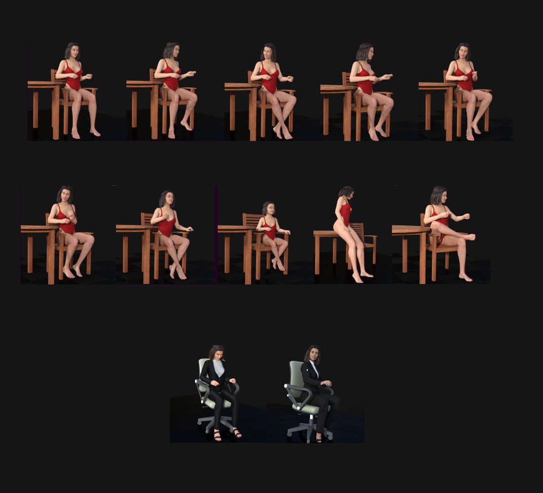 Seated atTable Poses by N/A