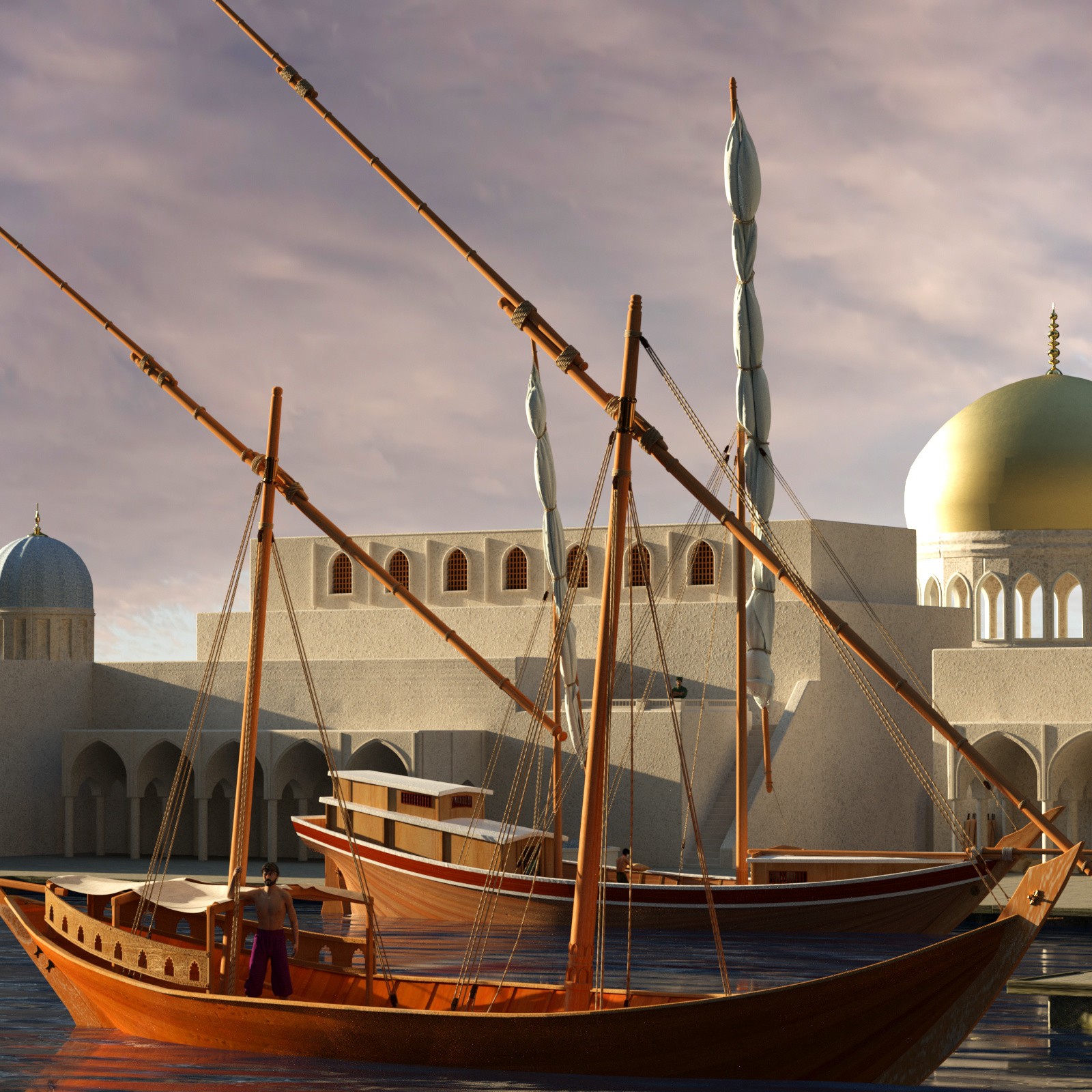 Ancient Persia City Harbor - Set 1 by N/A
