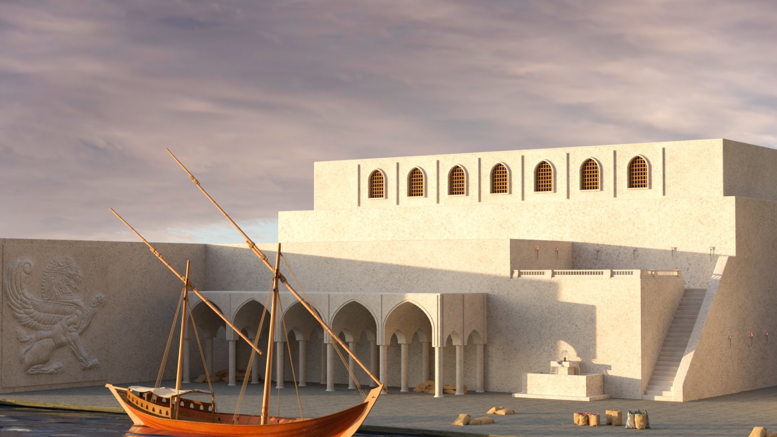 Ancient Persia City Harbor - Set 1 by N/A