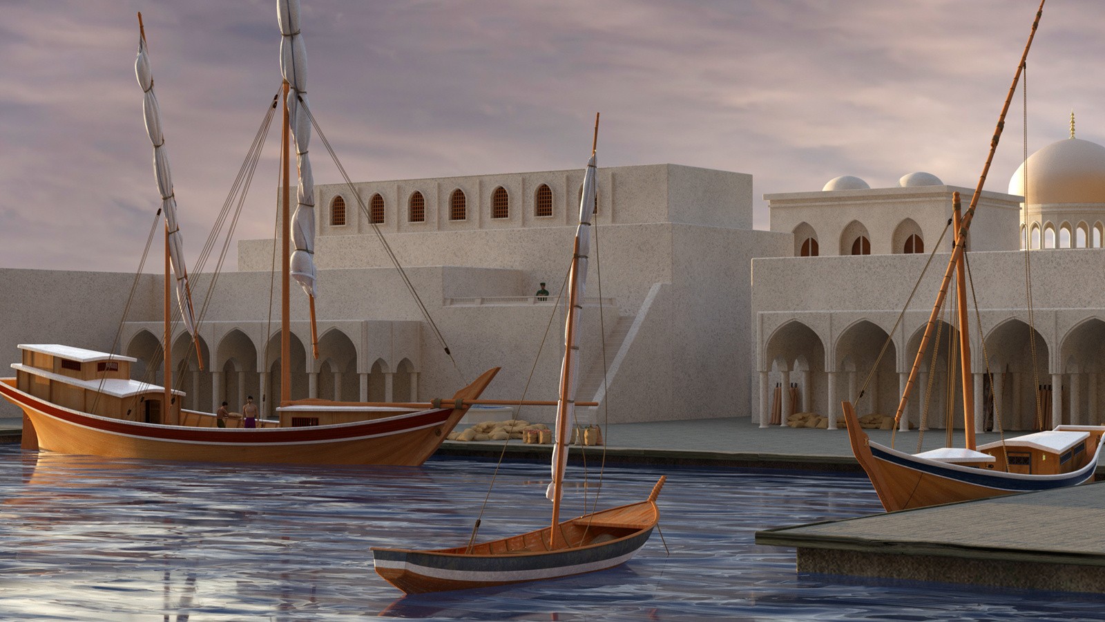 Ancient Persia City Harbor - Set 1 by N/A