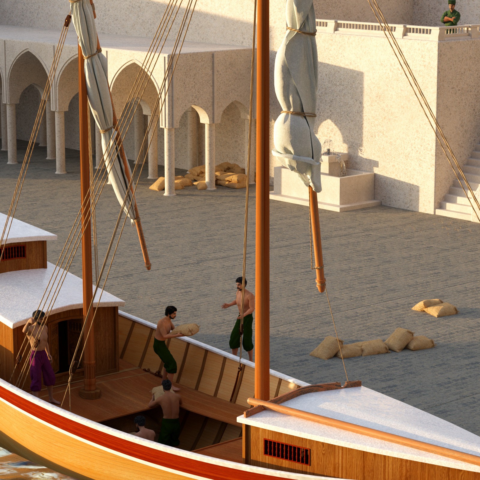 Ancient Persia City Harbor - Set 1 by N/A