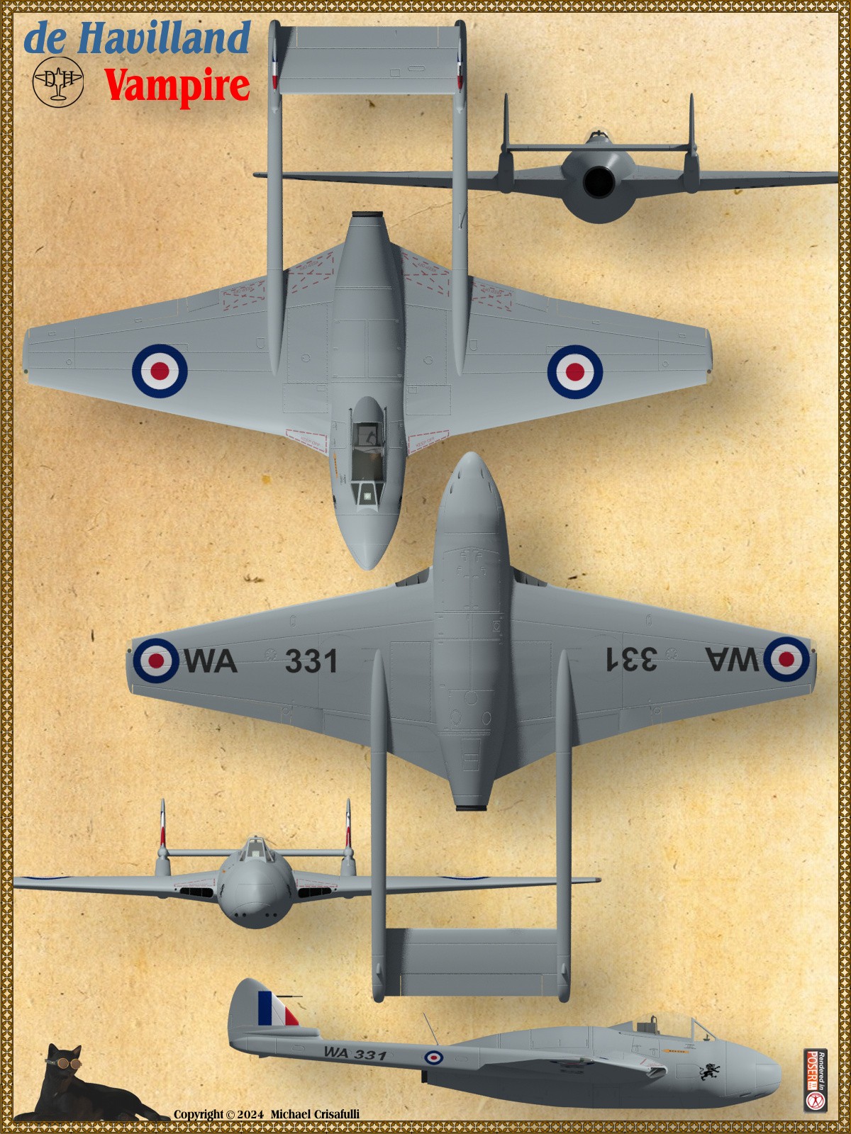 de Havilland Vampire Jet Fighter by N/A