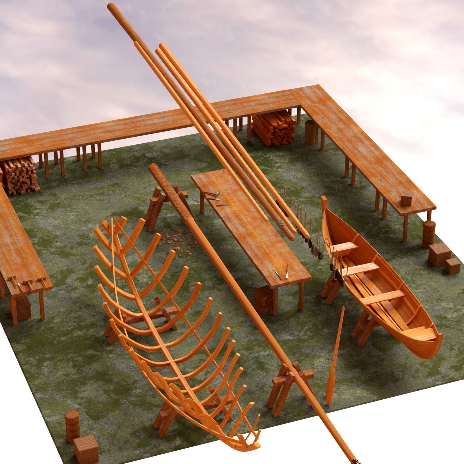 Ancient Persia City Harbor - Set 2 by N/A