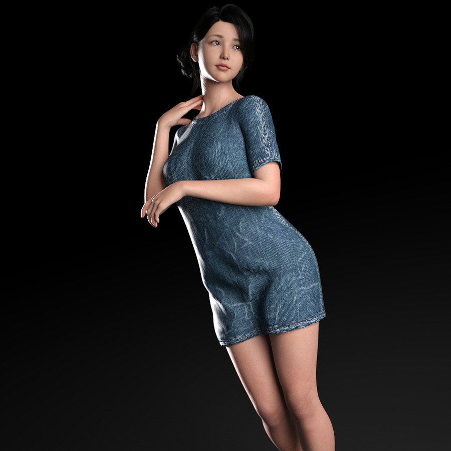 K3D October Shirt Dress for Genesis 8 Female by N/A