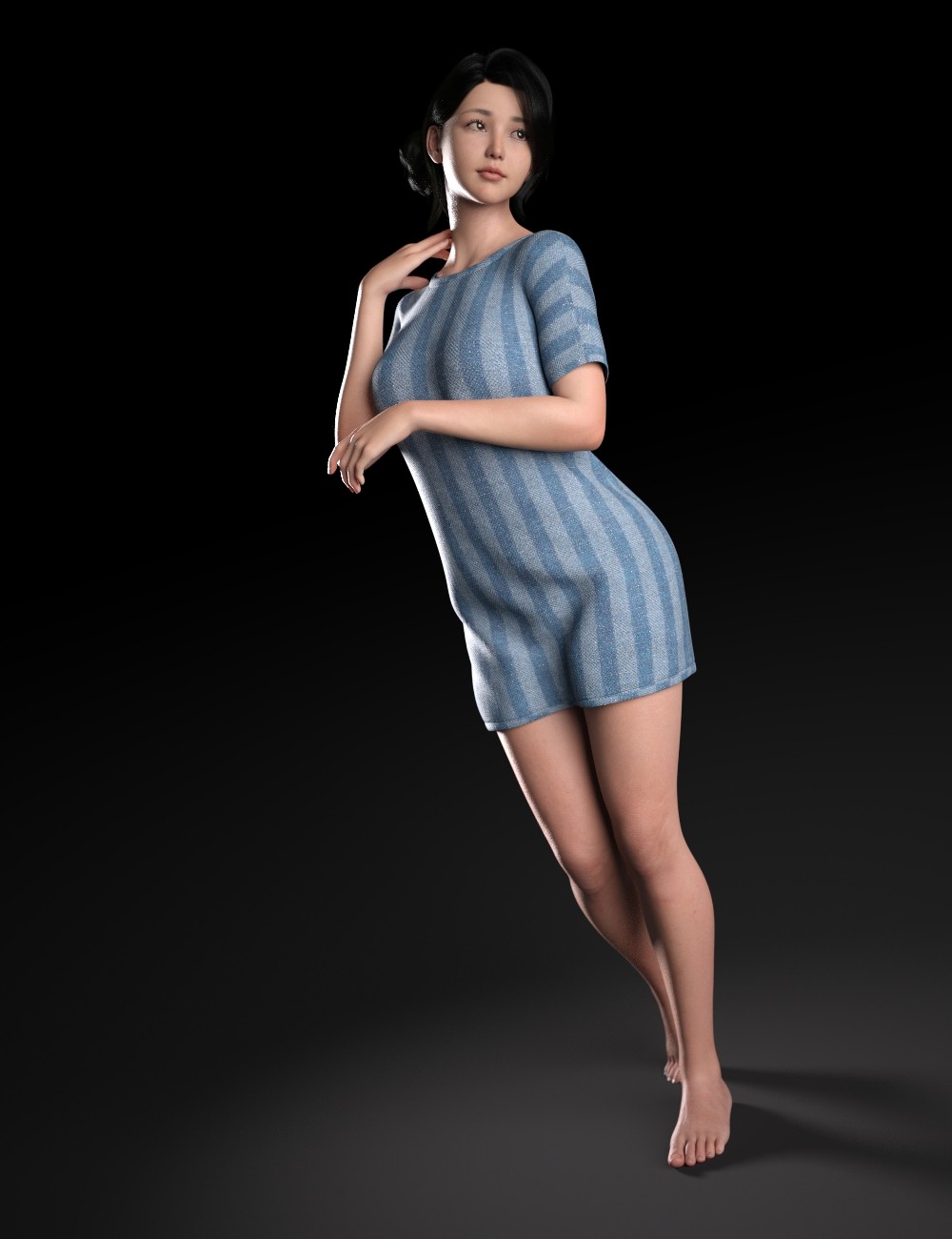 K3D October Shirt Dress for Genesis 8 Female by N/A