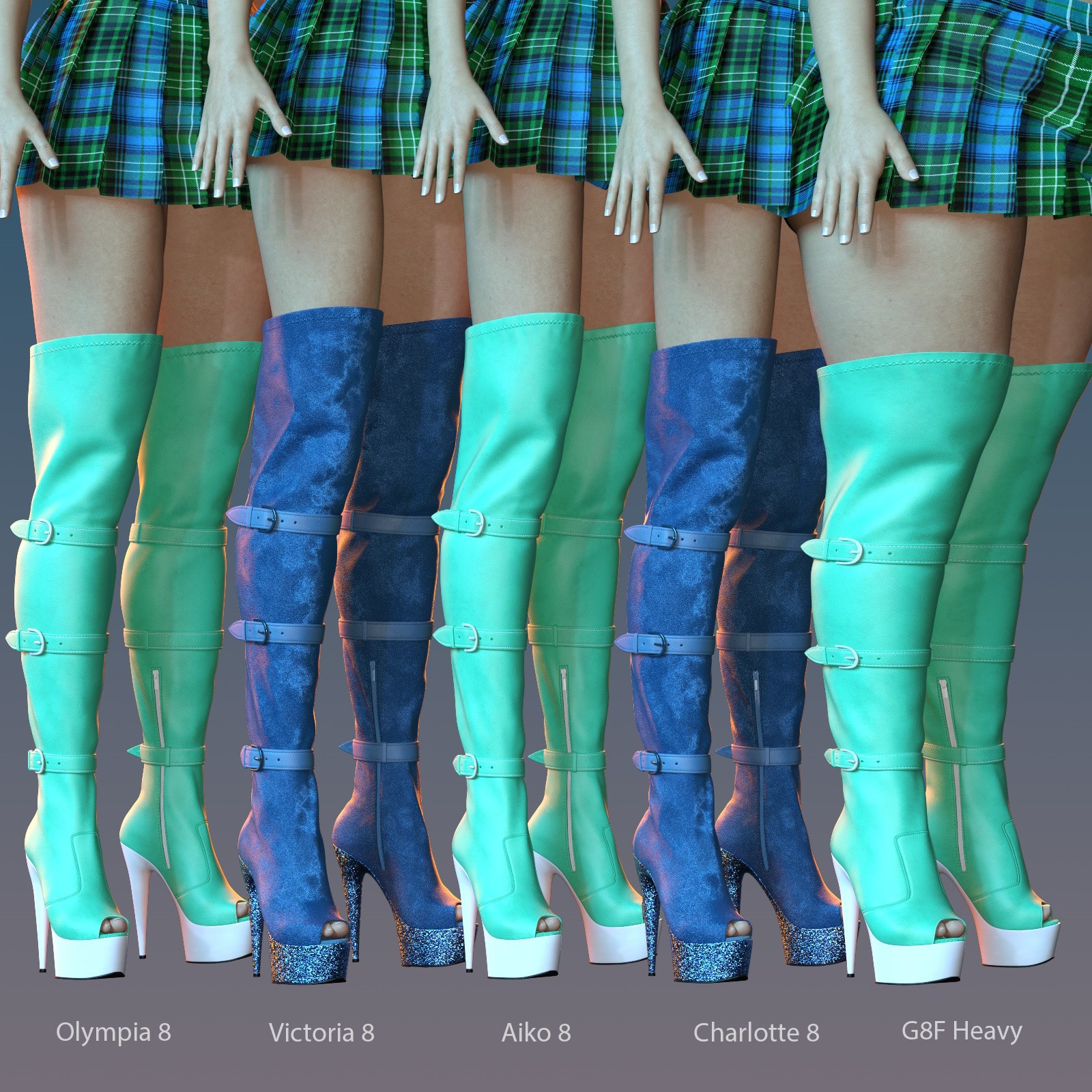 Extreme Platform Thigh High Boots for G9 and G8F by N/A