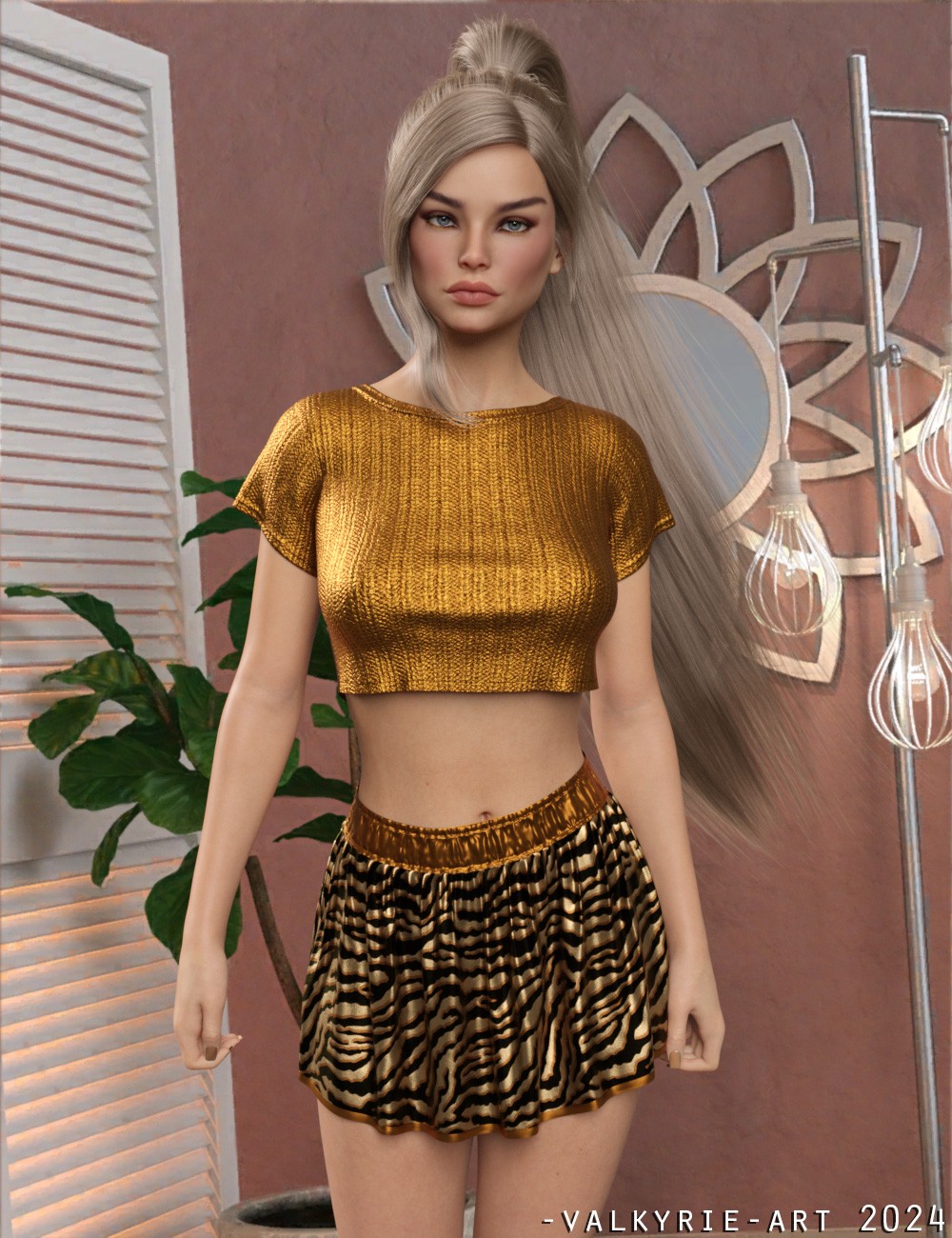 InStyle - dForce Crop Top and Skirt G8G8.1F by N/A