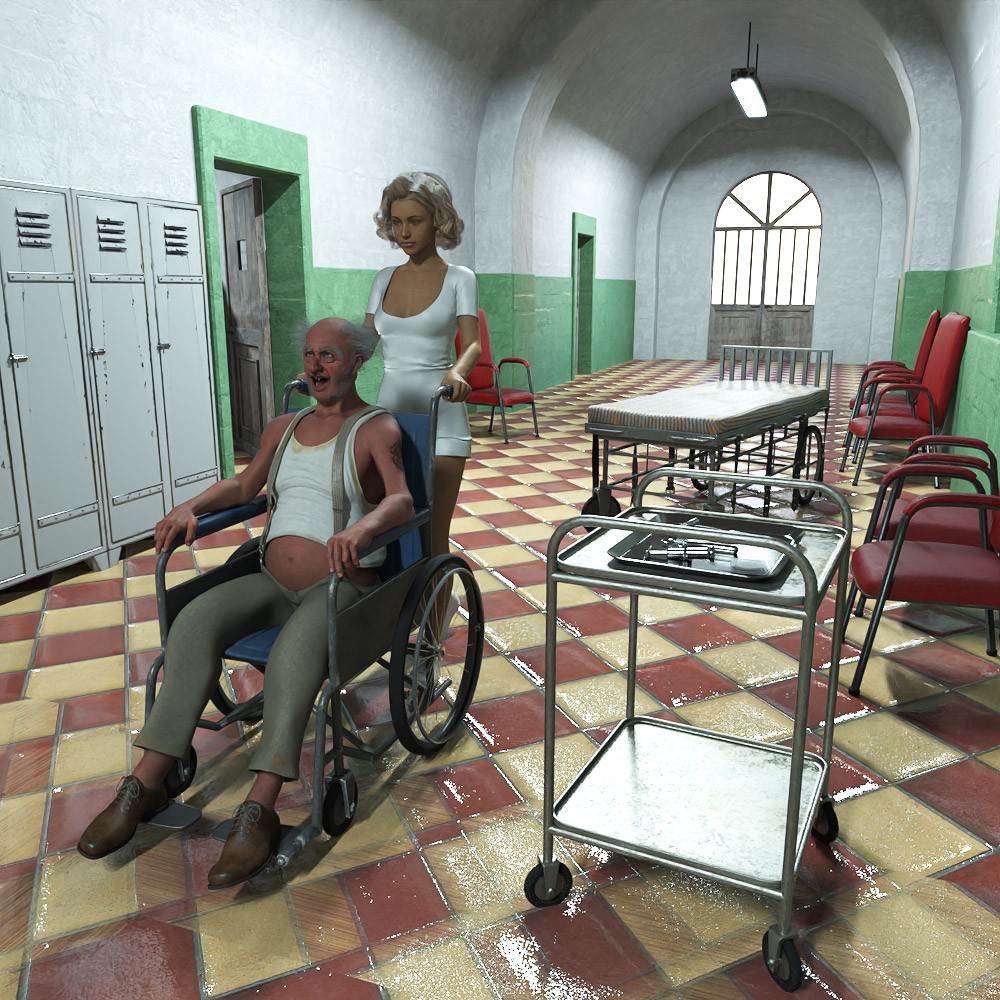 Asylum Furniture & Poses G8F-G9 For Silent Hollow Asylum by N/A