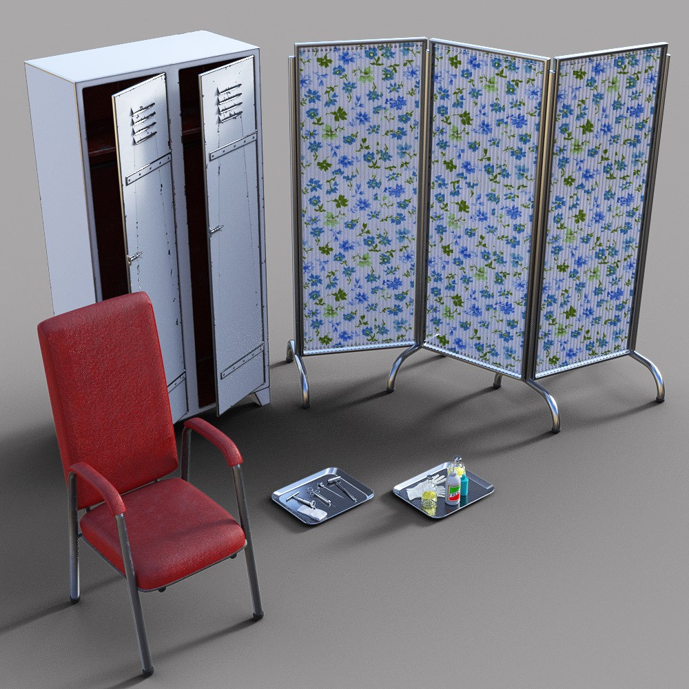 Asylum Furniture & Poses G8F-G9 For Silent Hollow Asylum by N/A