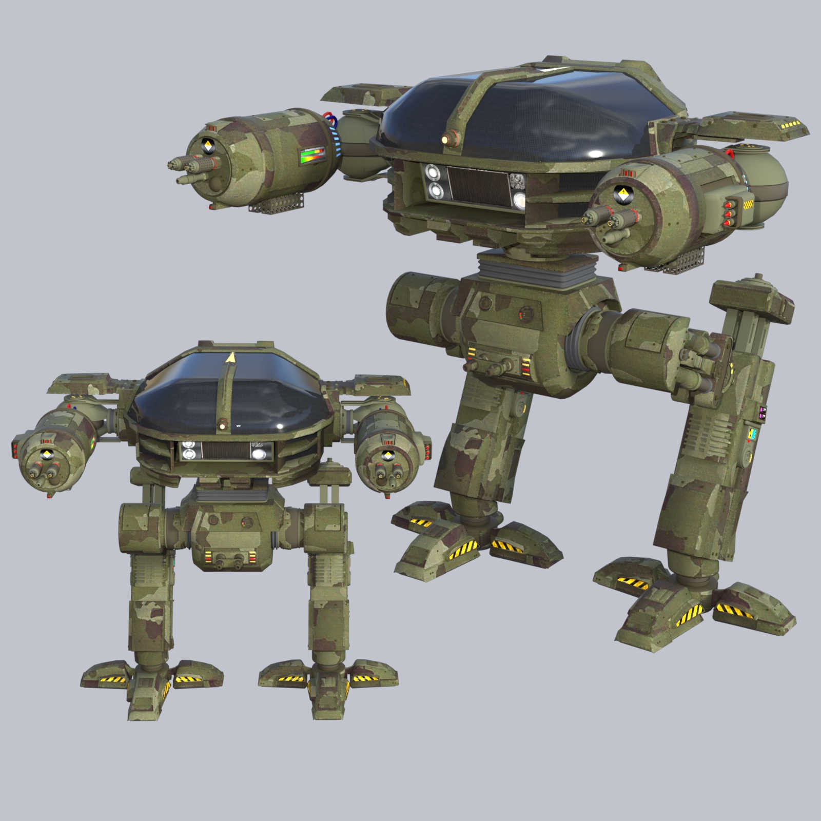 CAMO-COOL MILITARY Styles for Defence Mech 58 in Poser and Daz Studio by N/A