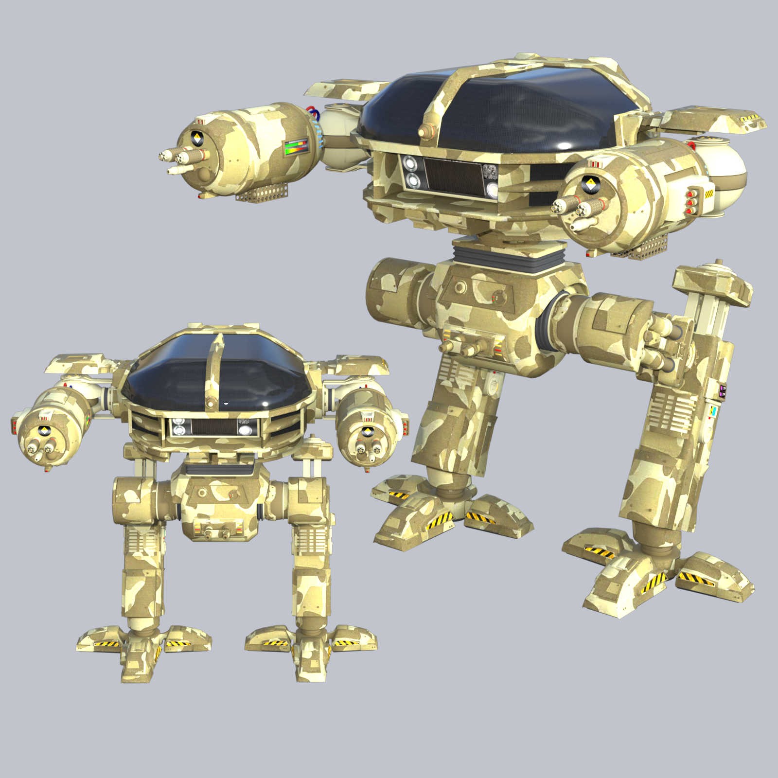 CAMO-COOL MILITARY Styles for Defence Mech 58 in Poser and Daz Studio by N/A