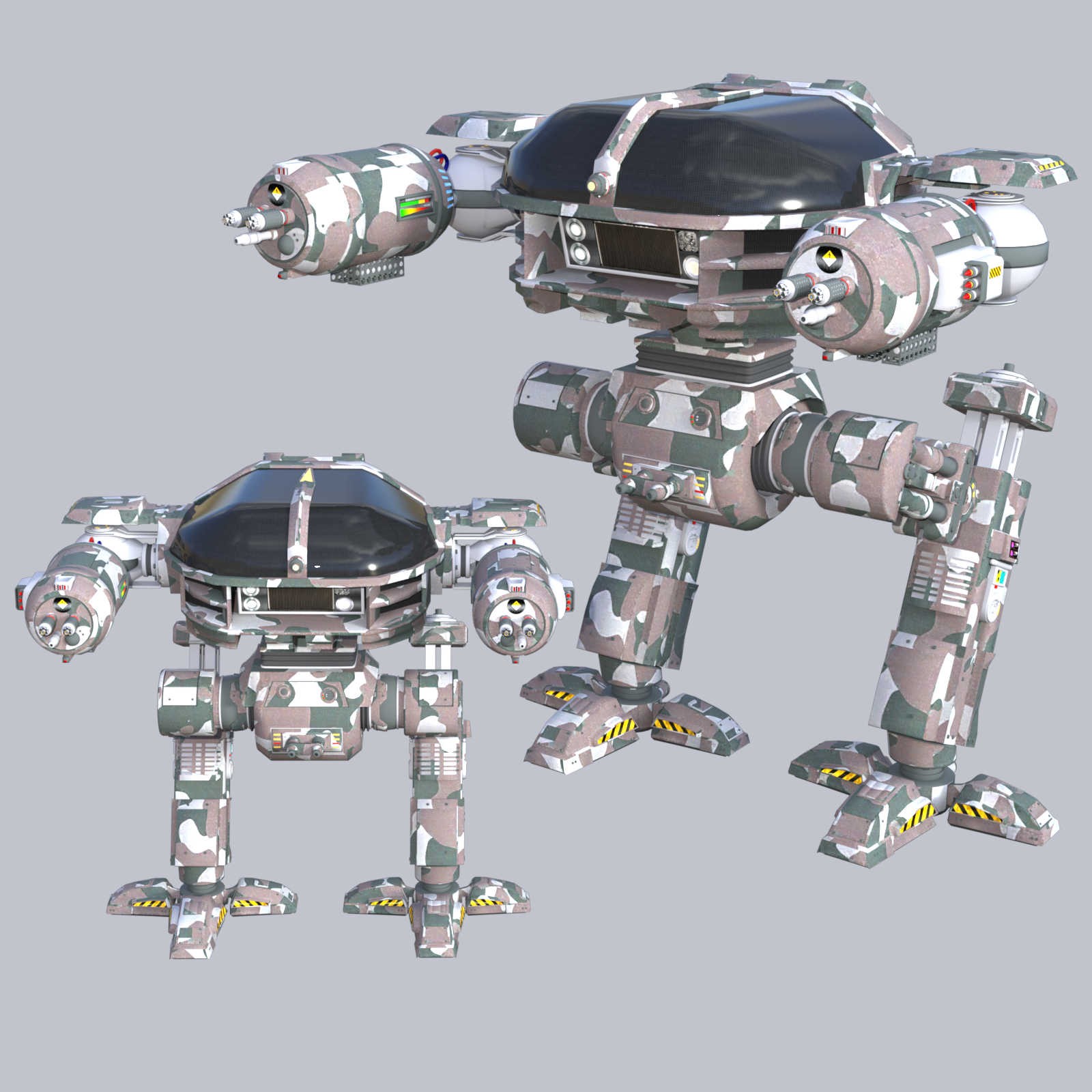 CAMO-COOL MILITARY Styles for Defence Mech 58 in Poser and Daz Studio by N/A