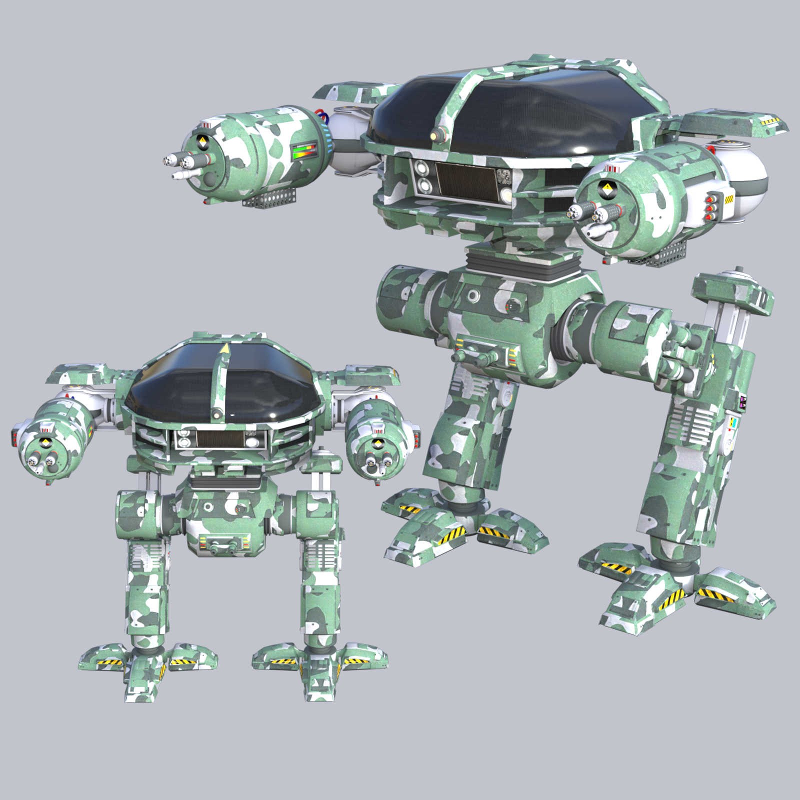 CAMO-COOL MILITARY Styles for Defence Mech 58 in Poser and Daz Studio by N/A