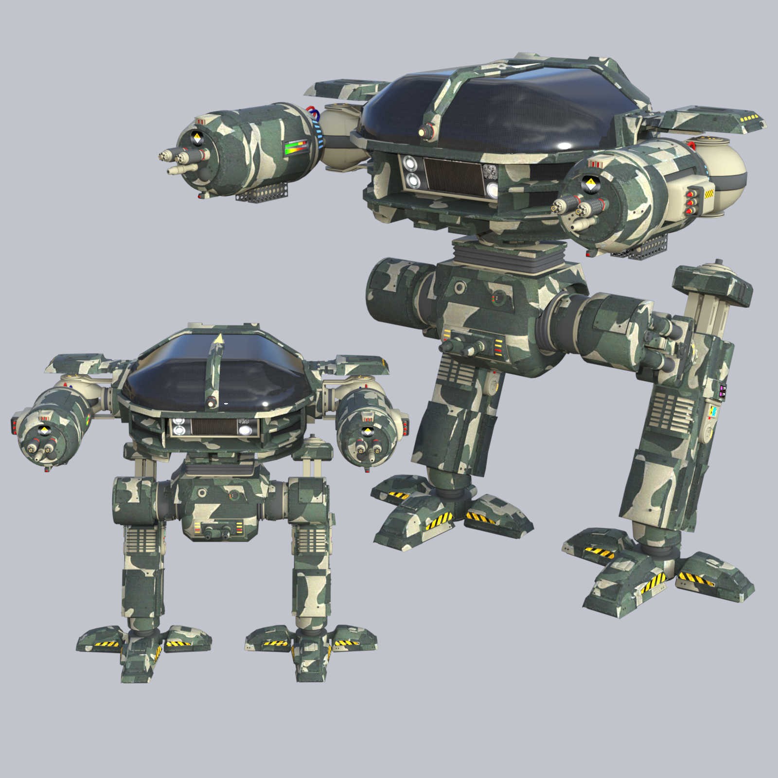 CAMO-COOL MILITARY Styles for Defence Mech 58 in Poser and Daz Studio by N/A