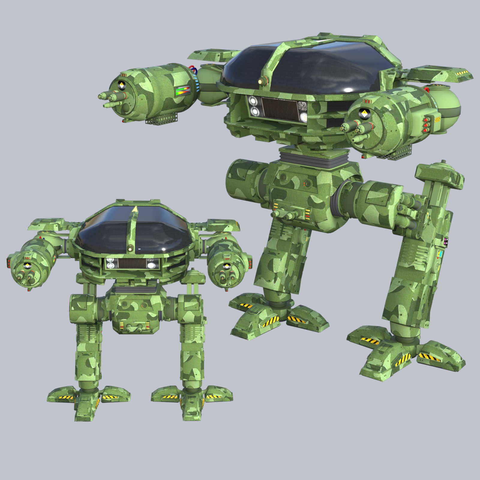 CAMO-COOL MILITARY Styles for Defence Mech 58 in Poser and Daz Studio by N/A