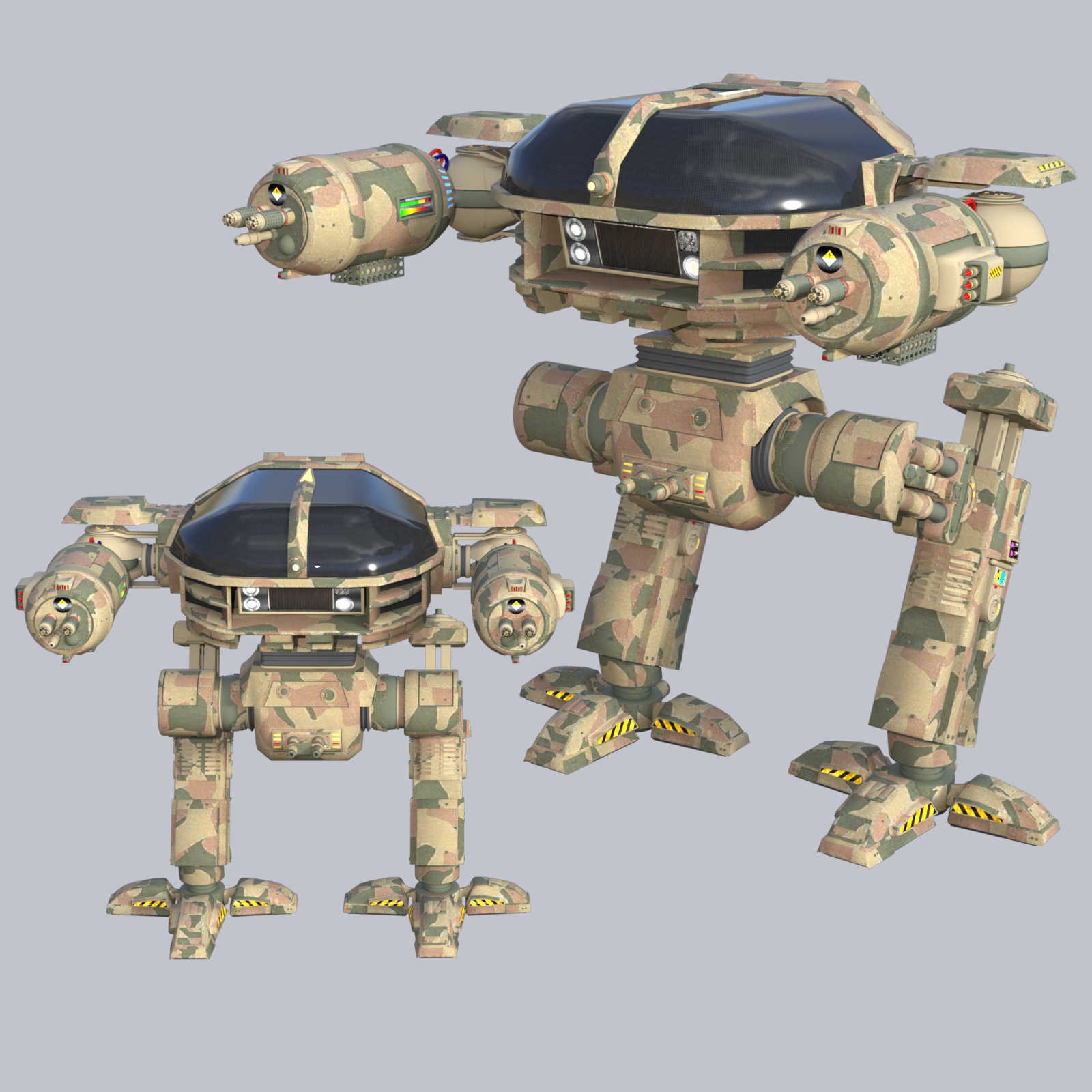 CAMO-COOL MILITARY Styles for Defence Mech 58 in Poser and Daz Studio by N/A